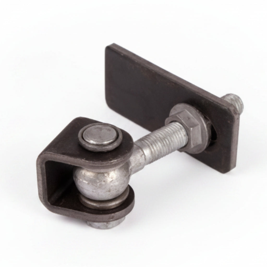 180° 3-Way Adjustable Hinge - U-Shaped Ear Plate And Groove Plate Zinc Plated (Z) With M16 Eyebolt 4-5/16" (2.24)