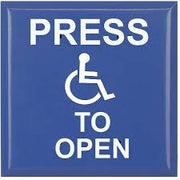 Jumbo Push Plate, Pneumatic Time Delay, Ada Logo, Press To Open