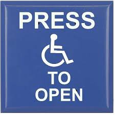 Jumbo Push Plate, Pneumatic Time Delay, Ada Logo, Press To Open