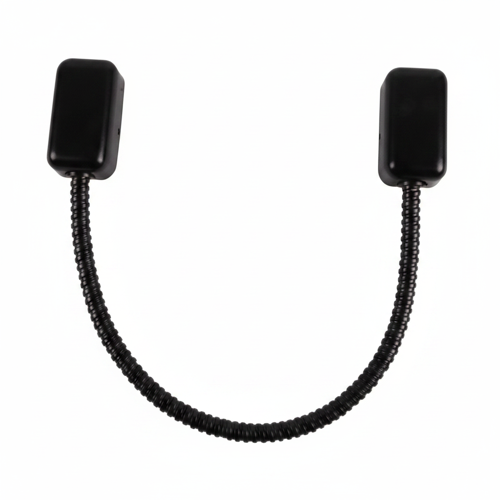 Armored Door Loop, 3/8" Flexible Conduit, 18", Black Finish