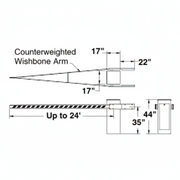 24' Wishbone Arm For Bg790 Barrier Gate Operators (1.24)