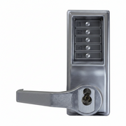 Simplex Series 1000 Lock. Keypad Entry, Free Exit, Lever Handles, Sfic Key Override Prep - Cylinder Not Included (Left Hand / Left Hand Reverse) - Satin Chrome