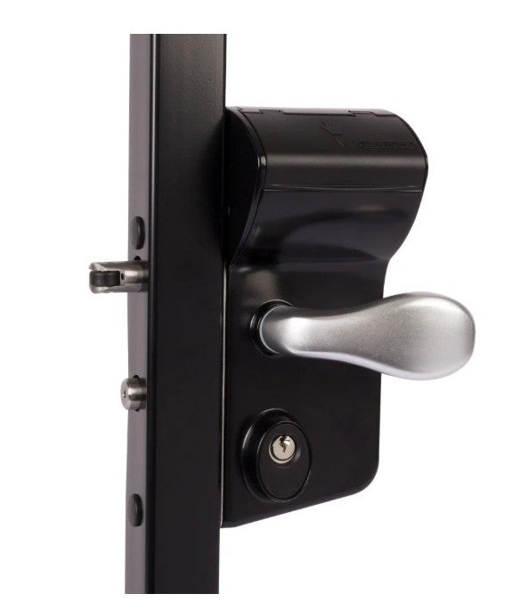 Vinci Double Sided Mechanical Lock For 2.5" - 3" Square Gate Frames - Black Keyed Dead Bolt (2.24)