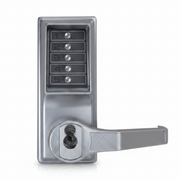 Simplex Series 1000 Lock. Keypad Entry, Free Exit, Lever Handles, Sfic Key Override Prep - Cylinder Not Included (Right Hand / Right Hand Reverse) - Satin Chrome