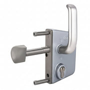 Lskz U2 Keyed Slide Gate Lock And Handle (2 Square Profile) - Silver(2.24)