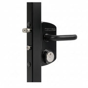 Industrial Gate Lock With U.S. Mortise Cylinder For Gates With 1 7/8 - 2 Gate Frame (Black) (2.24)