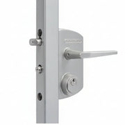 Industrial Gate Lock With U.S. Mortise Cylinder For Gates With 1 7/8 - 2 Gate Frame (Silver) (2.24)