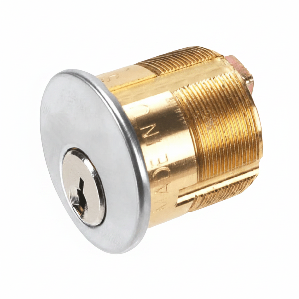 Mortise Cylinder For V40Xebxw Panic Bar, Schlage C Keyway, 1-1/8", 6 Pin With 2 Keys (Brushed Chrome)