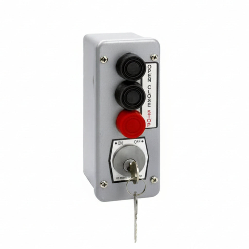 Exterior 3-Button Surface Mount Control Station With Mortise Lockout