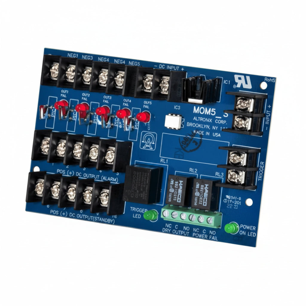 Altronix Multi-Output Power Distribution Module, 12/24VDC from Power Supply Input, 12/24VDC @ 2.5A Output