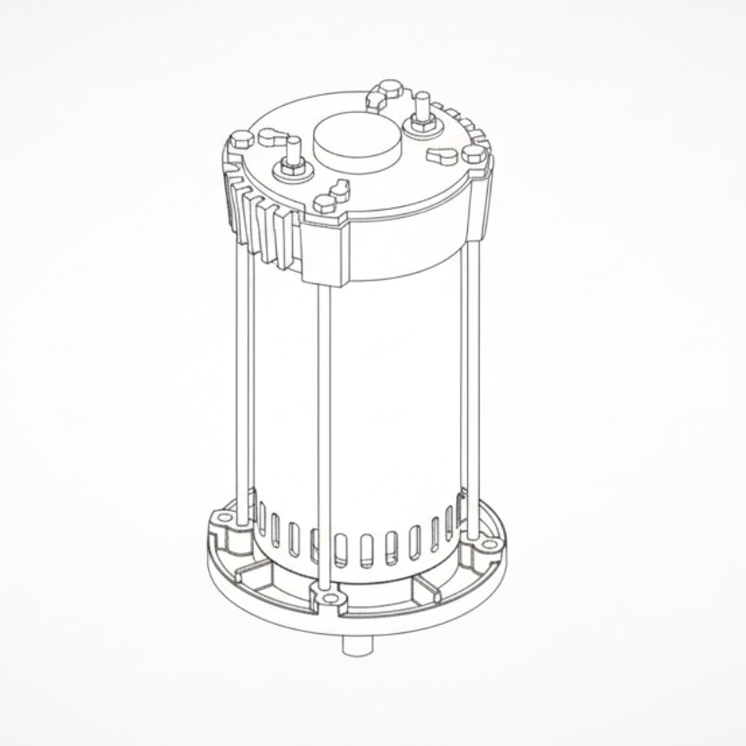 MOTOR ASSY, 3/4HP, 24VDC 1800RPM (9.22)