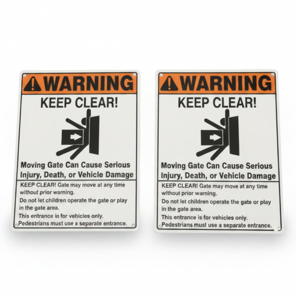 Signs, Moving Gate Warning, English ..Two Ul 325 Moving Gate Warning Signs, English, 8.5 X 11 Inch Aluminum, Includes 8 Zip Ties