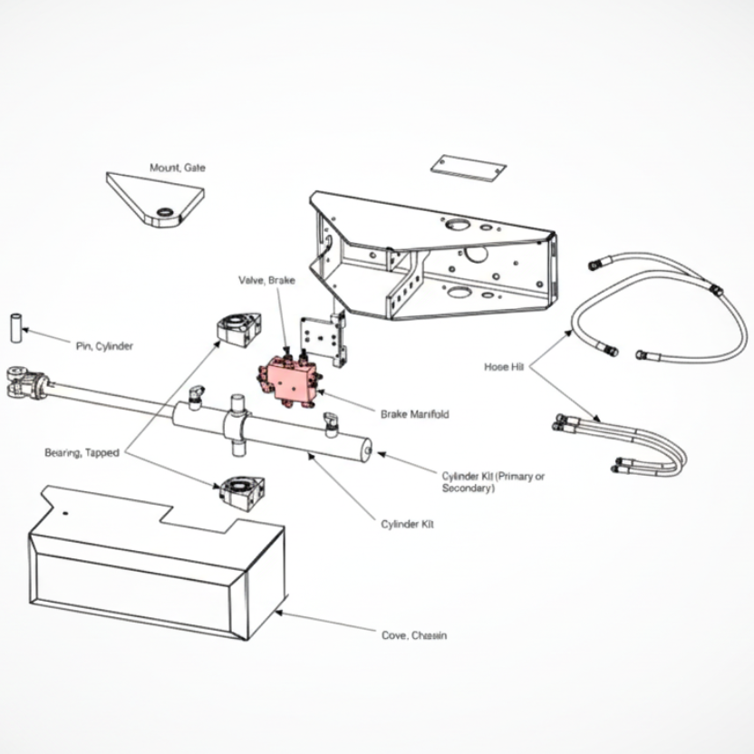 Brake Manifold Assembly For HydraSwing 40 / 40F / 40 Twin (Left Hand)