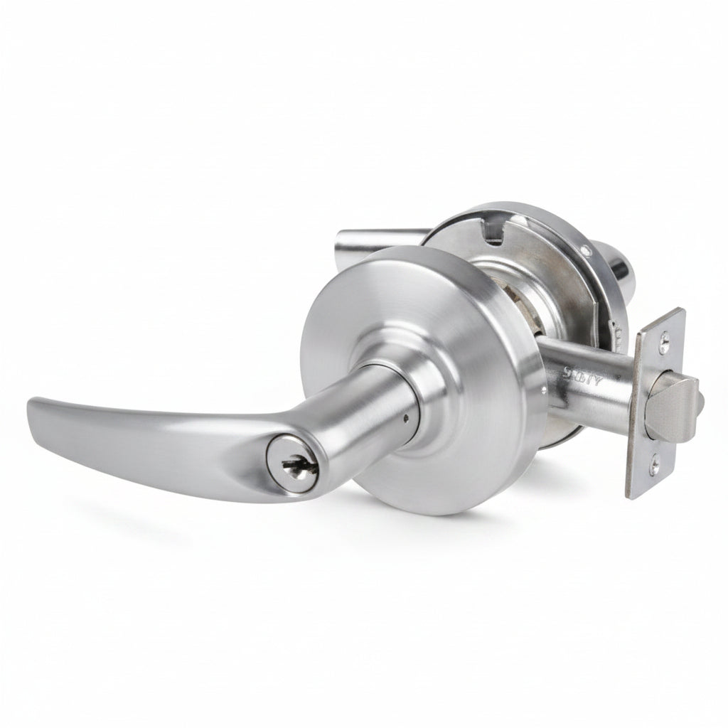 Schlage Electrified Cylindrical Lock, Storeroom Function, 12-24 VDC, Fail Safe, 2-3/4" Backset, Athens Lever, Satin Chrome Finish