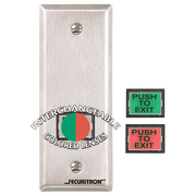 Green Momentary Exit Push Button Narrow Style Plate(6.22)