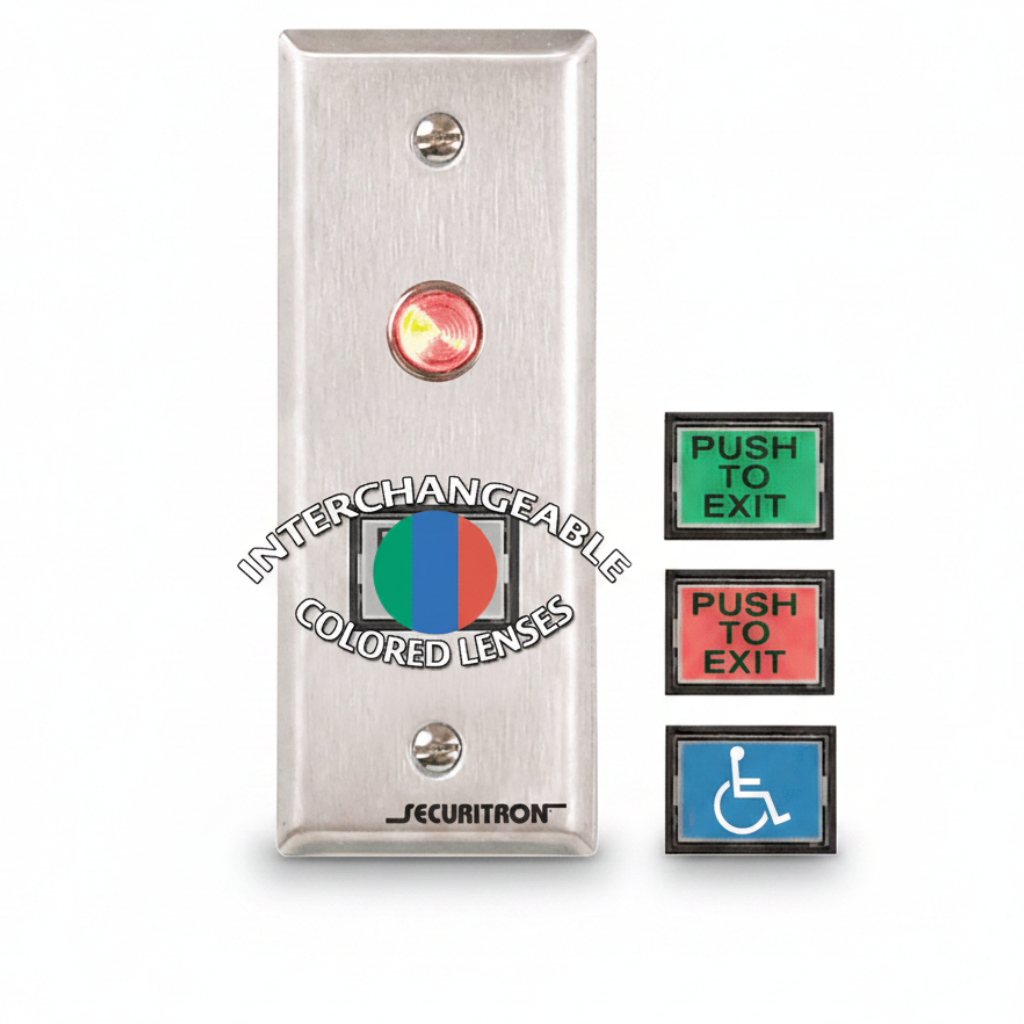 Push Button, Momentary Narrow, Green/Red Lens