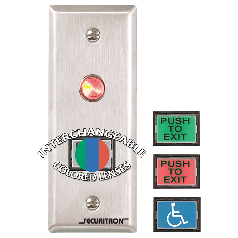 Push Button, Momentary Narrow, Green/Red Lens