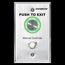 Piezoelectric Pushbutton. Vandal-Resistant, Single-Gang Plate, Mechanical Override Button. "Push To Exit" And "Manual Override" Printed On Plate. Programmable Illumination Surrounding The Button: ****Red Or Green*******(1.24)