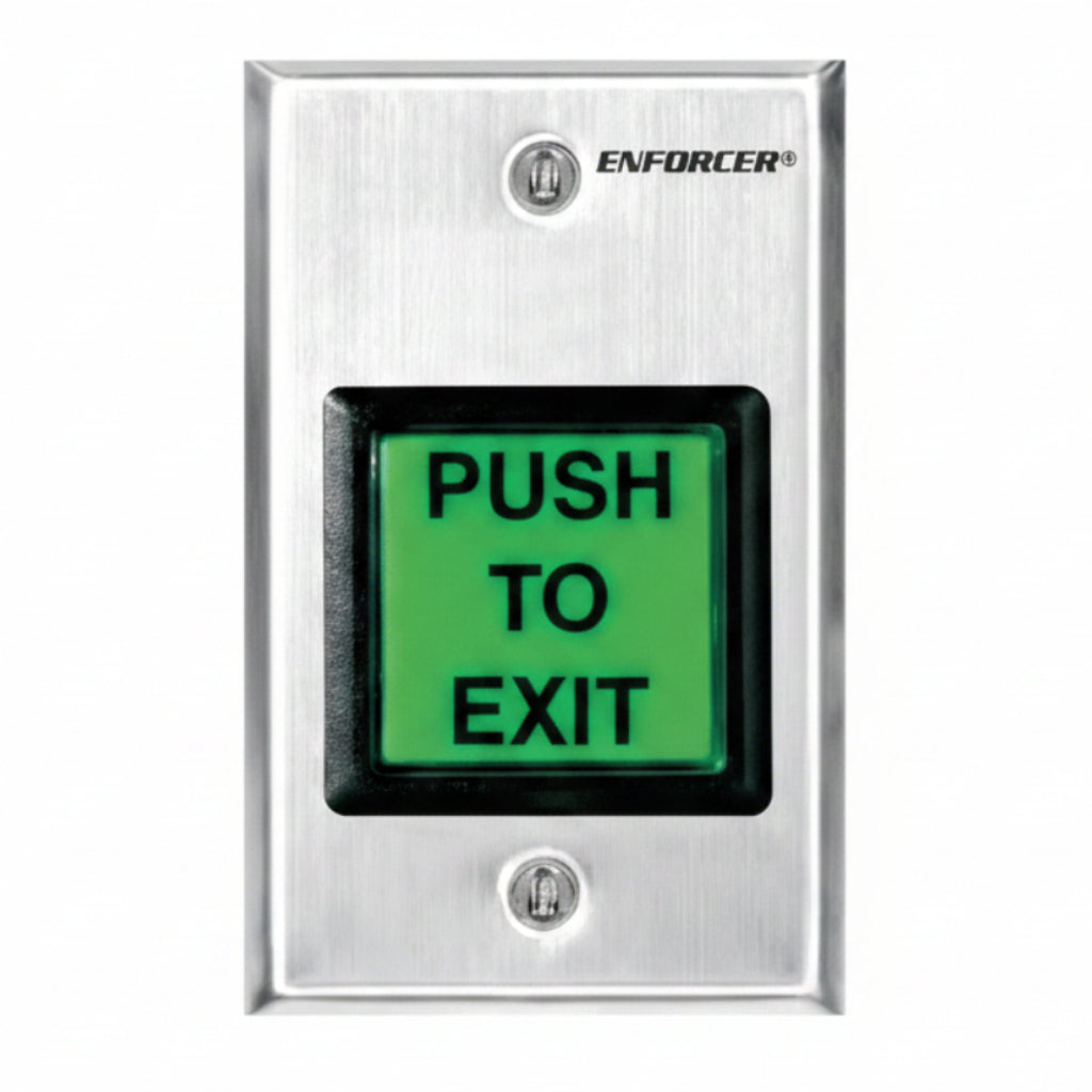 Illuminated Green 2" Square Momentary Pushbutton. No/Nc Contact, Rated 3A@24Vdc. Built-In Timer (1~180 Sec). Stainless-Steel Single-Gang Plate.(1.24)..