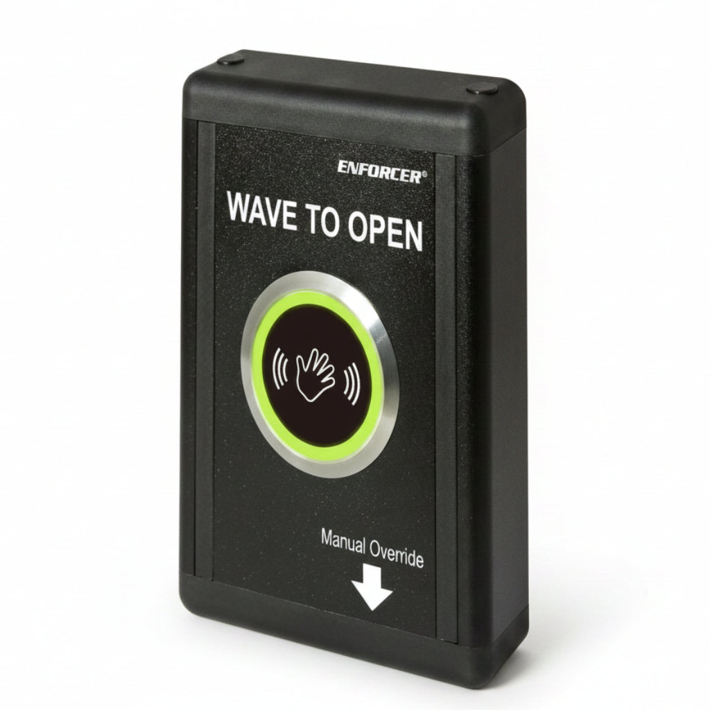 Surface Mount Enforcer "No Touch" Request to Exit button by Seco-Larm