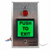 2" Square Momentary Spdt, Green Button And Led On A 2X4 Wall Plate (6.22)