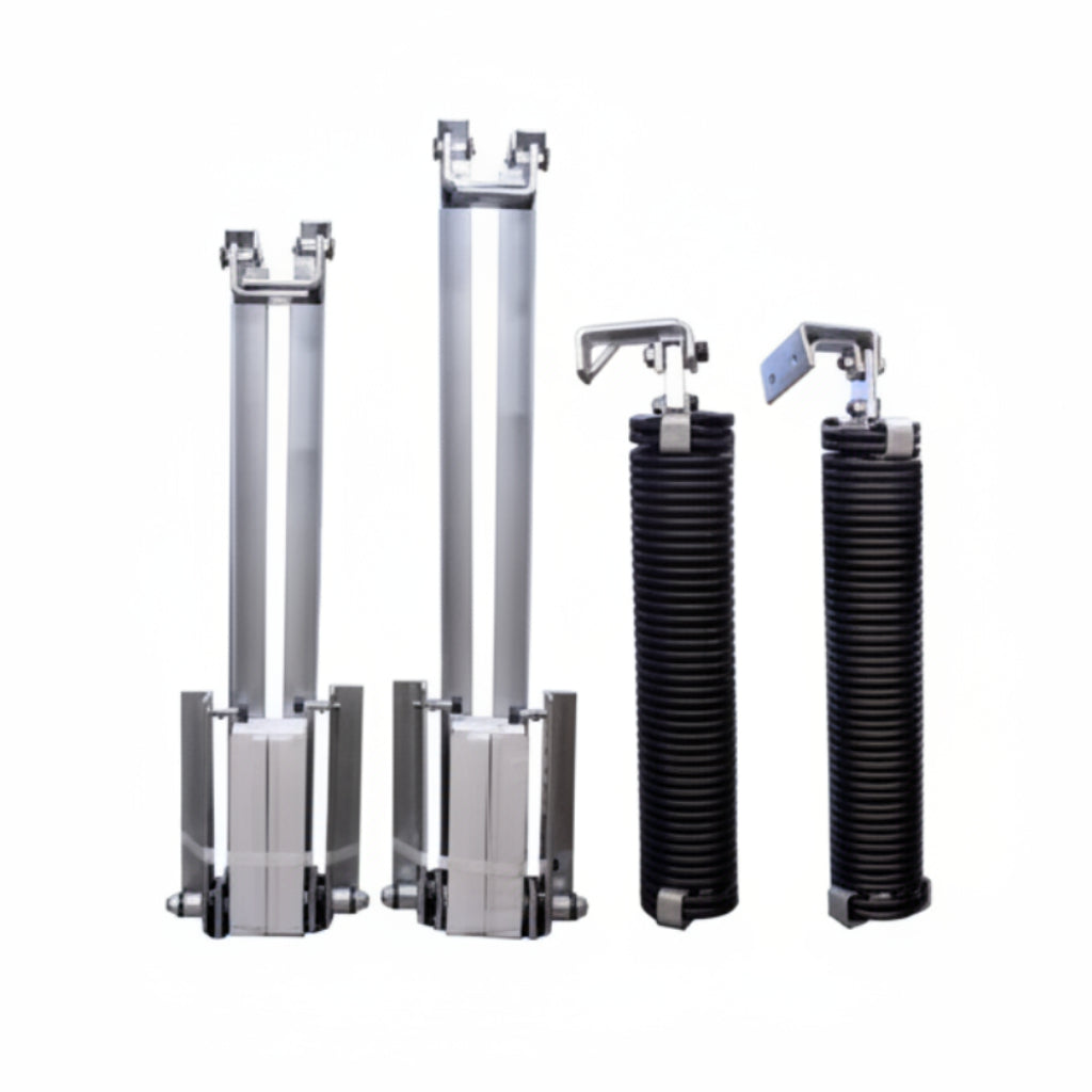 JUMBO COMPLETE HARDWARE SET WITH 4" SPRINGS FOR GATES 7'-8' TALL UP TO 450LBS.