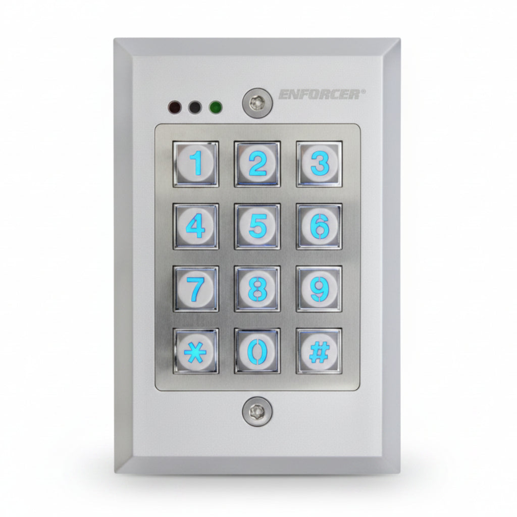 Enforcer Vandal Resistant Flush Mount Access Control Keypad, 1000 Code