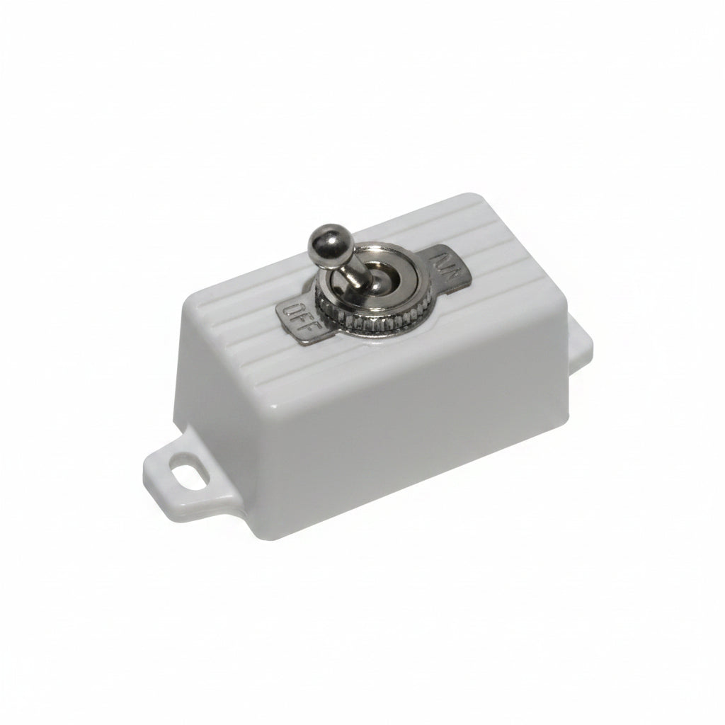 SPST Toggle Switch In Plastic Case With 6" Leads, Snow White (Sold In Quantities Of 10)