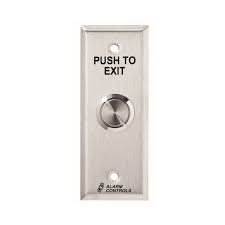 Vandal Resistant Exit Button With Timer On Narrow Faceplate - Stainless Steel(6.23)