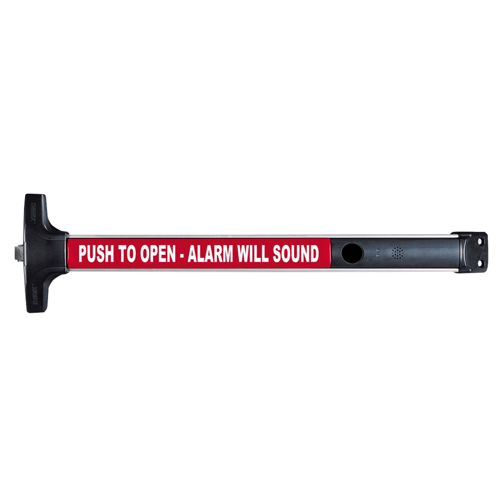 Weatherproof Alarmed Exit Dev ..Val 40 Sers Rim Exit Only..Battery Powered..36 Inch Door..Satin Aluminum(9Vdc Battery)(5.23)