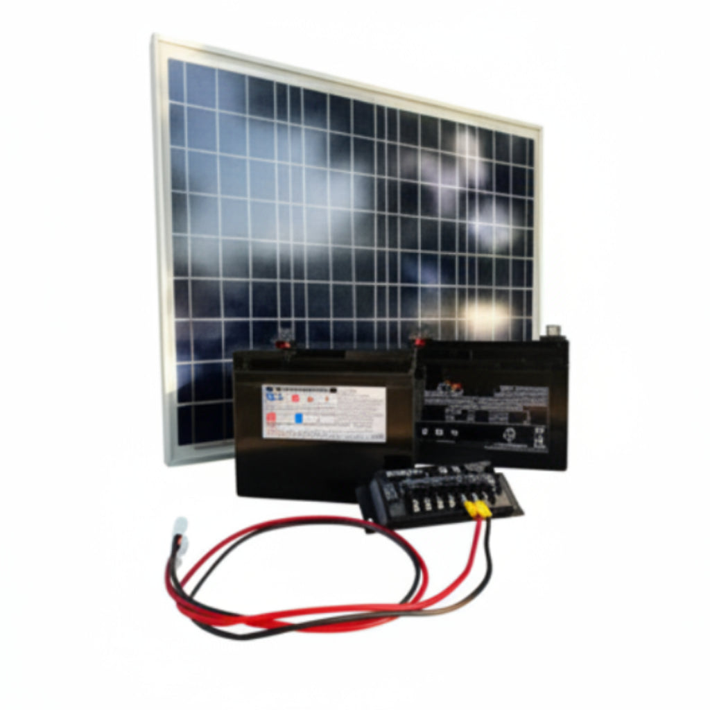 Solar Panel Kit For Viking Operator(2Ea Solar Panel,1Ea Solar Charger,2Ea Batteries,& 1Ea Harness With Hardware Kit)No Post Or Bracket (8.22)